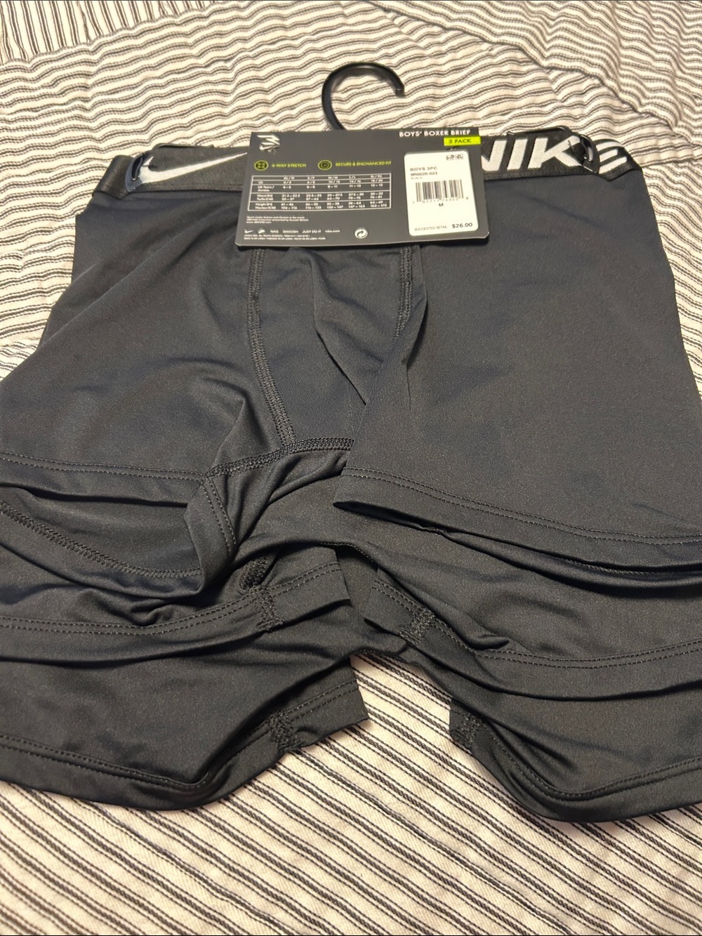 Nike Black Boxer Briefs with Gold Branded Waistband - Picture 3 of 6